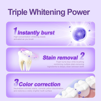Dentifrice chimique Crogate Purple Light avec lysozyme et technologie blanchissante pour l'élimination du jaunissement et des taches, usage domestique
