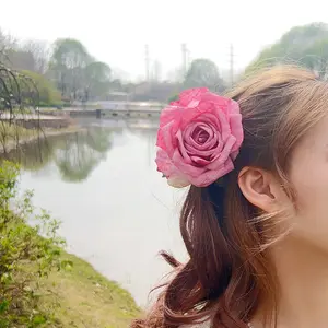 SongMay Цветочные пластиковые Розовые заколки для волос летние цветные