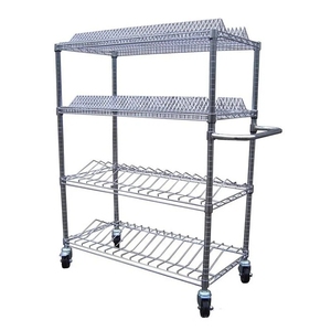 Estante de metal cromado para el hogar, estantería de almacenamiento de malla de alambre resistente de acero al carbono, estanterías para Cocina - Product Image 4