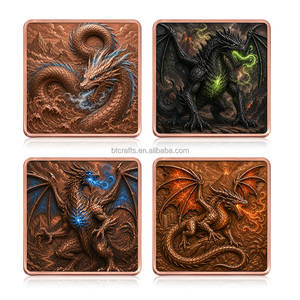 Lingotto di Rame Puro .999 da 5 Once, Lingotto da 10 Once con <span class=keywords><strong>Creature</strong></span> Mitologiche Flameanti, Lingotto di Rame da Collezione per Regalo - Product Image 1