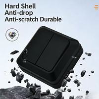 Interruptor de Pared con Doble Reinicio y 1 Tomacorriente, Estándar Europeo 10A, 100-250V, Montaje en Superficie, Panel Negro Ignífugo, Vida Útil de 100,000 Ciclos