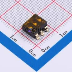 DSIC-03-TS-GER DIP Switch SMD,P=2.54mm Switch Flat Toggle, Groove Type Single Pole Single Throw 3 2.54mm - Product Image 1