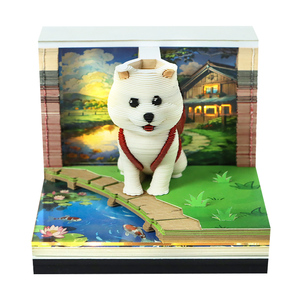 Bloc-notes 3D personnalisé, calendrier, bloc-notes chien, décoration de bureau, notes adhésives, marque-page, papeterie animaux mignons, cadeau d'anniversaire de Noël pour enfants - Product Image 1