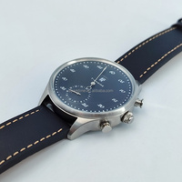 SPARKTIME 2025 Montre à quartz pour homme, style décontracté et professionnel, très vendue, 43 mm, bracelet en cuir 20 mm, boîtier en acier inoxydable, verre saphir
