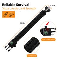 Bracelet de survie multifonctionnel 5-en-1 personnalisé en nylon durable pour la chasse, la pêche et le camping, avec boussole et silex