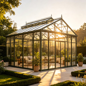 Invernadero de Hierro Forjado Estilo Victoriano, Solárium de Lujo Personalizado con Tragaluz <span class=keywords><strong>para</strong></span> Jardín de Villa, <span class=keywords><strong>Cerramientos</strong></span> de Patio de <span class=keywords><strong>Policarbonato</strong></span> - Product Image 3