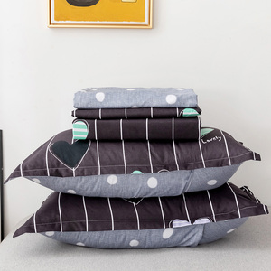 Ensemble de literie <span class=keywords><strong>noir</strong></span> à imprimé cœur, drap de lit King Size, housse de couette - Product Image 3