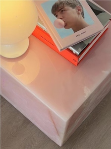 Custom Natural Pink Onxy Plinth Coffee <strong>Table</strong> - Product Image 6