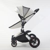 Poussette en cuir de luxe 3 en 1 de haute qualité