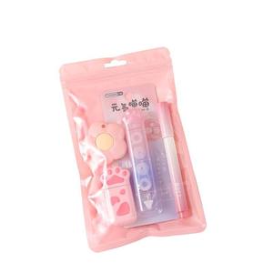 Set de Papelería <span class=keywords><strong>Kawaii</strong></span> con Diseño de Pata de Gato, Kit de Suministros de Oficina para Estudiantes con Cinta Correctora, Borrador, Resaltador y Cuchilla Multiusos - Product Image 1