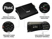 Amplificateur de voiture 4 canaux classe AB 650W X4 RMS 4000W de crête 12-24V DC pour système audio de voiture
