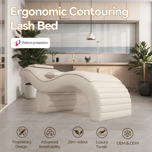 Madamcenter Hiện Đại Cong Thủy Lực incliner Lông Mi Lash Giường Lông Mày Cáng Mắt Lông Mi Giường Studio Thiết Cho Vẻ Đẹp Salon - Product Image 2