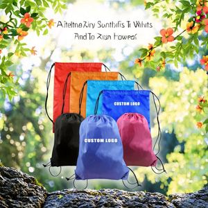 Customizable Polyester <b>Drawstring</b> Sportpacks Waterproof Oxford Cloth Gym Sports <b>Backpacks</b> for Marathon Promotional Advertising - Product Image 5