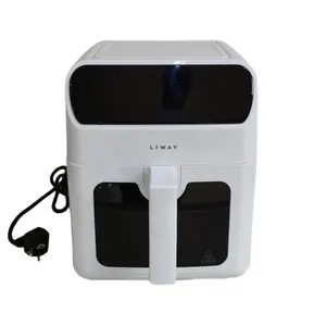 larger capacity plastic fritadeira white toaster halogen 1500W blue baking cooking visible window touch screen air fryer