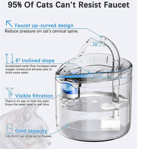 Alimentatore d'acqua per gatti 1.8L fontana automatica per animali domestici, distributore di acqua potabile per cani, Smart Pet elettrico - Product Image 4