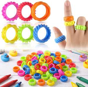 Anillos Sensoriales de Silicona para Niños, para Aliviar el Estrés y la Ansiedad del Autismo, Juguete Silencioso de Silicona para el Aula - Product Image 1