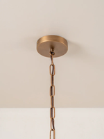 Lustre large à 9 lumières en bronze et verre chocolat fumé