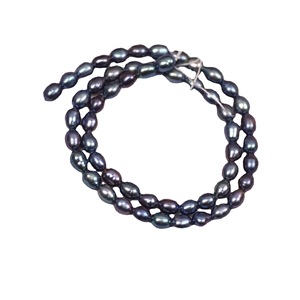 Natural Freshwater Tahiti <b>Peacock</b> Green Black Pearl Necklace 4-9m Meter Loose Beads Semi-Finished Product with White Pink Tones - Product Image 5