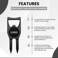 Accessoires de golf de haute qualité 6 en 1 : Nettoyeur de rainures de golf, outil de réparation de divots avec marqueur de balle