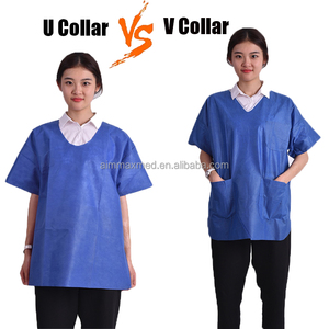 डिस्पोजेबल गैर बुने वी-गर्दन की लैब कोट पैंट वर्दी वाली महिला कोट पैंट वर्दी वाली महिला पालतू घास बनाने वाली स्क्रब सेट स्पा वर्दी - Product Image 4