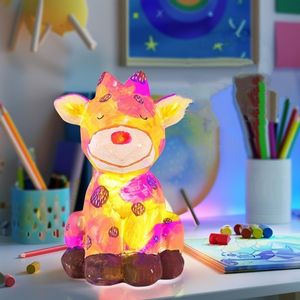 Giocattolo Educativo per Bambini per Disegnare e Colorare, Lampada Notturna Creativa con Modelli <span class=keywords><strong>di</strong></span> Animali Multipli, Giocattolo Luminoso Fai-da-Te per Graffiti - Product Image 2