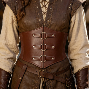 Cinturón <span class=keywords><strong>de</strong></span> Corsé <span class=keywords><strong>de</strong></span> Cuero Sintético, Cinturón Metálico Estilo Steampunk para Renacimiento, LARP y Cosplay Gótico - Product Image 3
