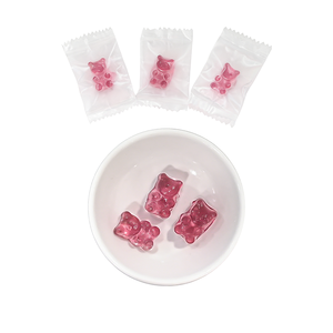 Suplementos de Gomitas en Forma de Oso Rosa en Envoltorios Individuales, Extracto Herbal Bajo en Azúcar para el Apoyo Diario del Bienestar - Product Image 3