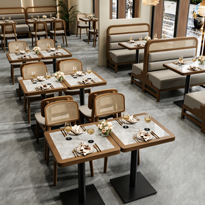 Conjunto de Mesa y Sillas de Mimbre en Beige Avena, Respaldo de Rejilla de Mimbre, Silla de Mimbre Tejido, Patas Cuadradas para Bistro de Jardín y Loggia - Product Image 4