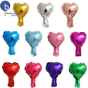 5 inch heart star foil globos small balloon color Mylar balloon for party decoration cake topper