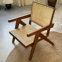 Fauteuil de loisirs en rotin en bois massif Wabi Sabi Design moderne Imperméable Chaise de salle à manger en plein air Hôtel Villa Salon