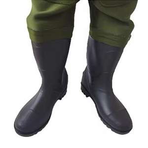 Cuissardes unisexes en néoprène de 4.5mm <span class=keywords><strong>vert</strong></span> armée personnalisées avec bottes et bretelles en PVC imperméable pour la pêche et la chasse - Product Image 5