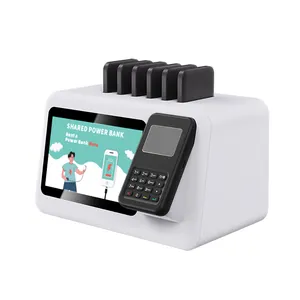 Ponsel seluler berbagi Powerbank 6-slot stasiun pengisian daya mesin penjual Bank daya dengan POS