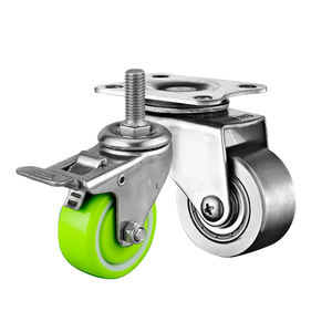 1,5 "2" Edelstahl rollen Kleine <span class=keywords><strong>PU</strong></span> TPR NYLON Massiv stahl Anti statische TPR-Räder Möbel Lenkrad - Product Image 3