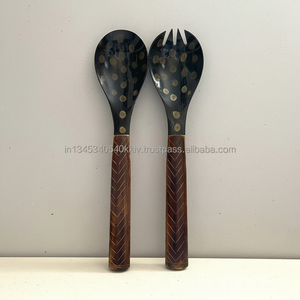 ช้อน/ส้อมตักสลัดด้ามจับทำจากไม้ไผ่ขนาดใหญ่ออกแบบได้ตามต้องการใช้ในครัว - Product Image 1