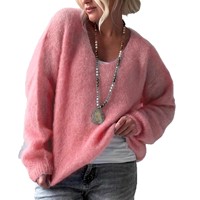 Cárdigan de punto con cuello en V para mujer, suéter de invierno con rayas huecas a cuadros en blanco y negro