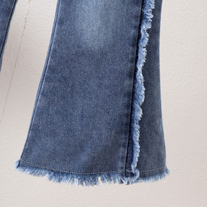 Set da ragazza Hip Hop in due pezzi nuova <span class=keywords><strong>camicia</strong></span> autunno/inverno viola a maniche lunghe e pantaloni in <span class=keywords><strong>Denim</strong></span> con abbigliamento quotidiano in tinta unita - Product Image 5