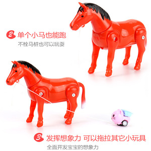 Caballo de juguete eléctrico de slalom con mecanismo de tracción por cuerda para niños y jóvenes, unisex, con forma de animal, funciona con pilas. - Product Image 5