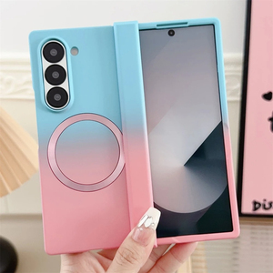 <span class=keywords><strong>Coque</strong></span> de téléphone en silicone liquide magnétique bicolore dégradé pour Samsung <span class=keywords><strong>Galaxy</strong></span> <span class=keywords><strong>Z</strong></span> <span class=keywords><strong>Fold</strong></span> 7 6 5 4 Zfold3 avec fonction de chargement - Product Image 1