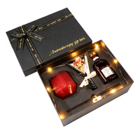 Coffret cadeau de bougies aromatiques à la rose en cire de soja artisanale de luxe, parfum d'ambiance noir, cadeau pour anniversaire, Saint-Valentin