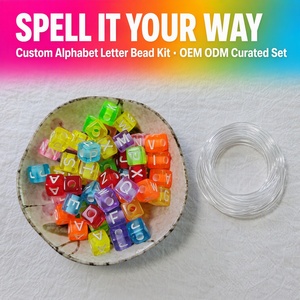 Kit de Cuentas con Letras del <span class=keywords><strong>Alfabeto</strong></span> Personalizadas, Diseño a Medida, OEM, ODM, Marca Privada, Empaque Minorista Completo, Venta al por Mayor, Set de Manualidades - Product Image 1