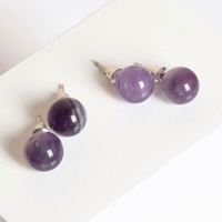 2024 bijoux de mode 6mm 8mm 10mm boucles d'oreilles en pierres précieuses colorées perle ronde boucles d'oreilles en pierre naturelle bijoux pour femmes