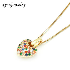 XingYu สร้อยคอหัวใจ18K ชุบทองสีผสม CZ หัวใจเครื่องประดับสร้อยคอจี้ - Product Image 2