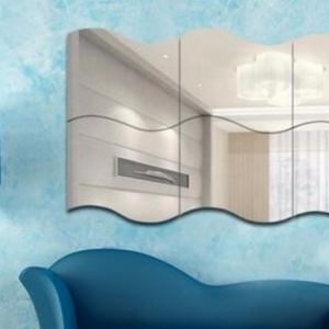 Wall Mount <b>Frameless</b> Full Length Floor s Shape Silver <b>Mirror</b> with Safety Film - Product Image 3