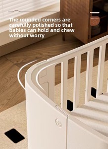 7-in-1 Multifunctional Baby Crib with <b>Wheels</b> Adjustable Height Changing <b>Table</b> Playpen Bedside Crib <b>for</b> Newborn to 3 Years Home - Product Image 6