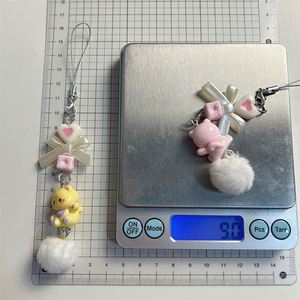 Colgante de gato con cuentas, cadena para teléfono móvil estilo 'Sweet Girl', llavero de plástico con diseño de dibujos animados, accesorios Kawaii - Product Image 5