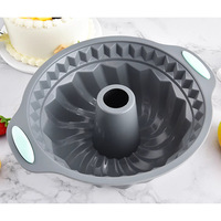 Moule à gâteau en silicone en stock pour chiffon et mousse, design rond à oreilles, antiadhésif, compatible four, outil de cuisson Xu-0666