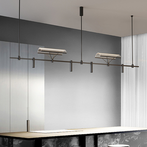 Lámpara de Techo Minimalista de Diseño Nórdico para Cocina, de Acero Inoxidable con Tira de Cristal, Color Personalizable, Garantía de 5 Años, para Estudio/Oficina - Product Image 1