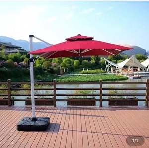 Paraguas de jardín de estilo moderno de 3x3m, paraguas de <span class=keywords><strong>patio</strong></span> romano cuadrado abierto con manivela con Base para uso exterior en el gimnasio y la playa - Product Image 2