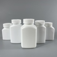 Bouteilles en plastique HDPE 100cc 120cc 150cc Forme carrée Bouteille de pilules en capsule pour médicaments