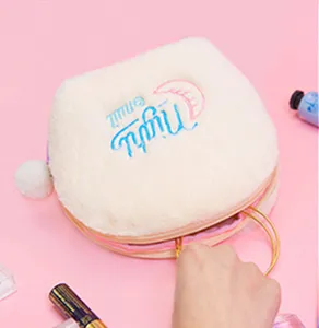 cute beauty case for cosmetic bag animal cute plush ball cosmetic large capacity storage make up bag